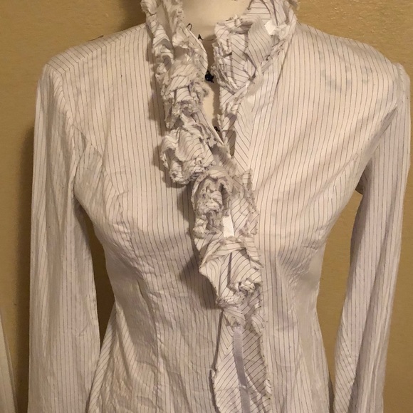 New York & Company Tops - Button Down Shirt Flower Ruffle